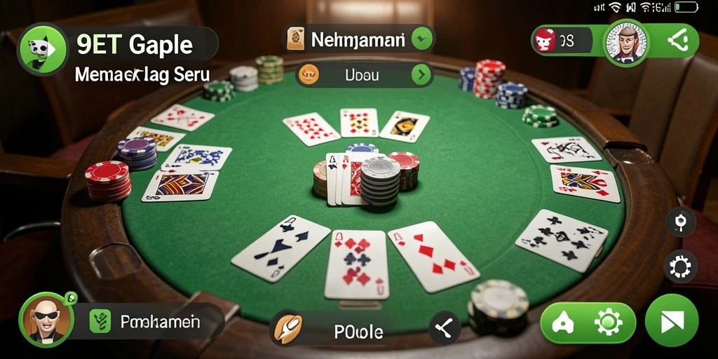 Tampilan gameplay seru dan interaktif dari 9ET Gaple.