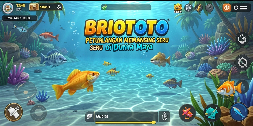 Screenshot gameplay BRIOTOTO menampilkan pengalaman memancing yang menakjubkan.