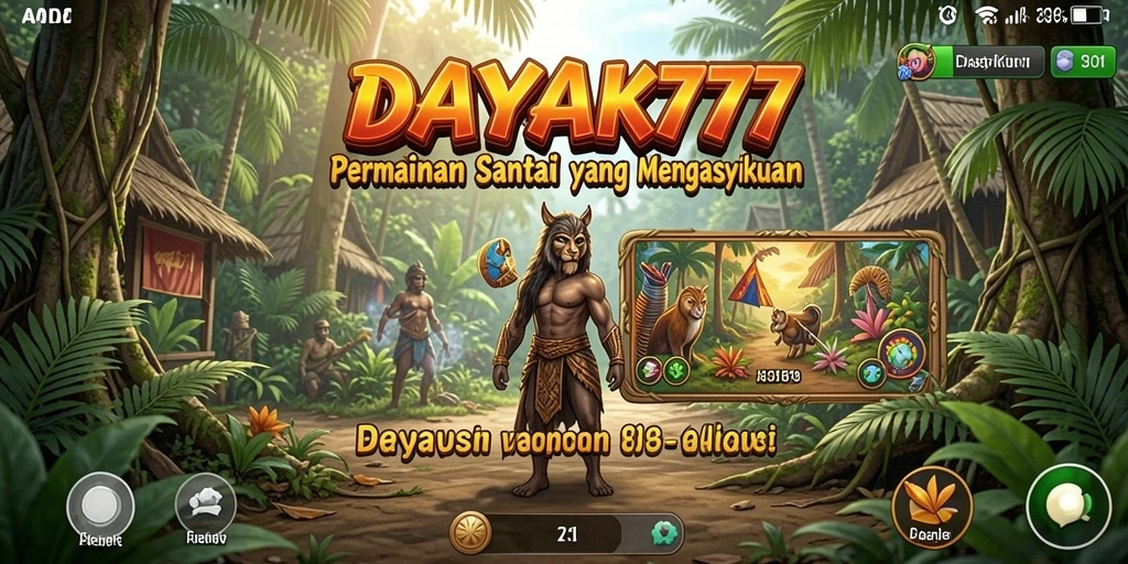 Tangkapan layar dari gameplay menarik DAYAK777 yang penuh warna.
