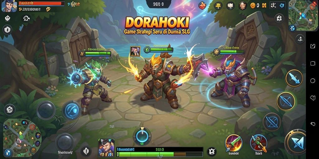Tampilan gameplay seru di DORAHOKI yang penuh strategi.