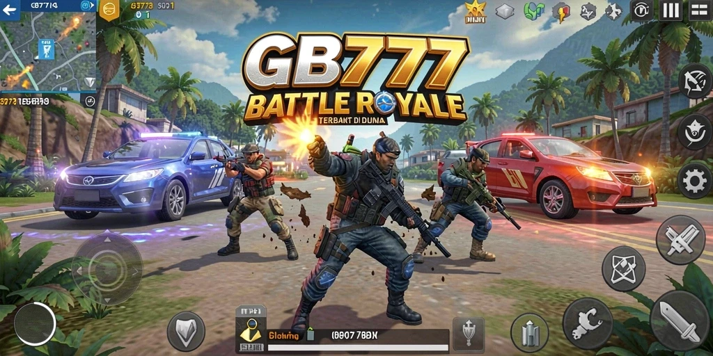 Screenshot gameplay intens dalam pertempuran Battle Royale yang mendebarkan.