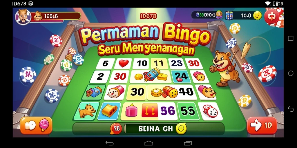 Screenshot gameplay ID678 menampilkan sesi Bingo yang seru.