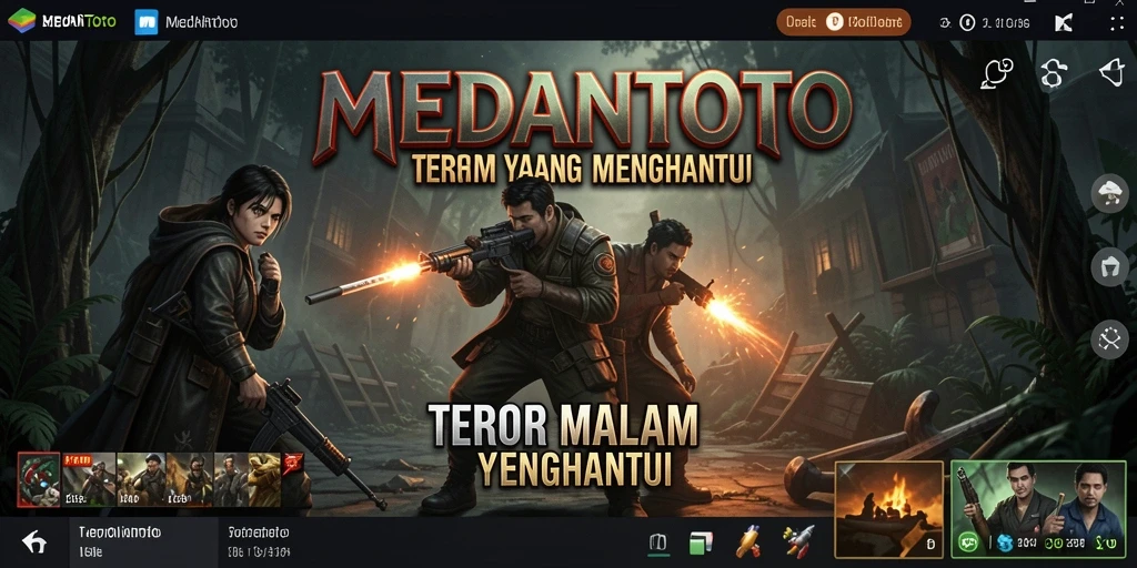 Tampilan gameplay MEDANTOTO yang menakutkan dengan atmosfer mencekam.