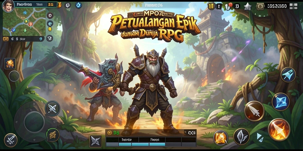 Screenshot MPO76 menampilkan aksi pejuang di medan perang RPG.
