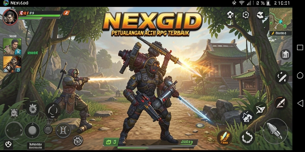 Menampilkan pertempuran epik dalam dunia NEXGID yang menawan.