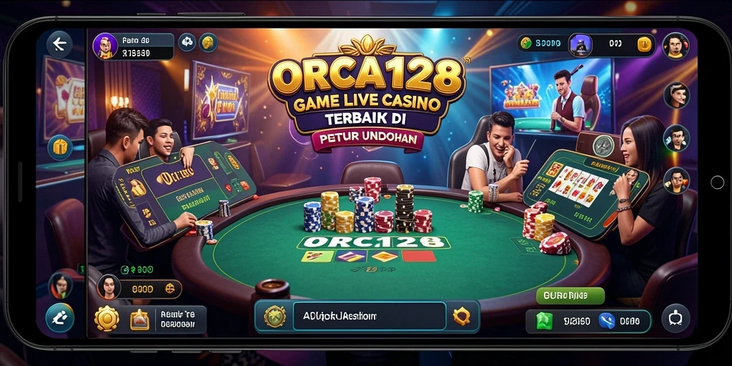 Tampilan gameplay Live Casino di ORCA128 yang mengesankan.