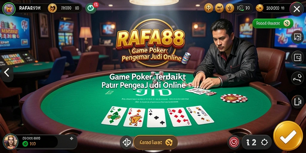 Screenshot gameplay RAFA88 menampilkan suasana meja Poker yang mendebarkan.