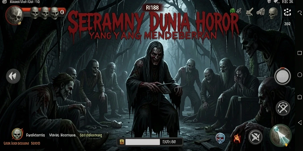 Screenshot gameplay RI188 menampilkan momen mencekam saat menjelajahi dunia horor.