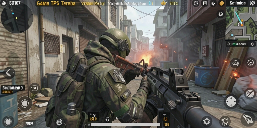 Tampilan gameplay menegangkan dalam SD107 dengan aksi seru.