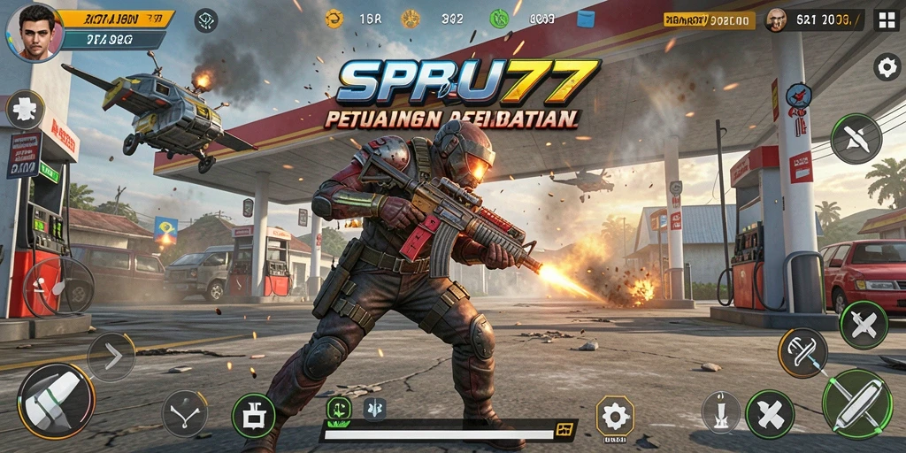 Tampilan gameplay SPBU77 yang menegangkan dan seru.